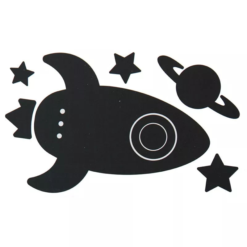 Juoda lipni kreidinė lenta Raketa