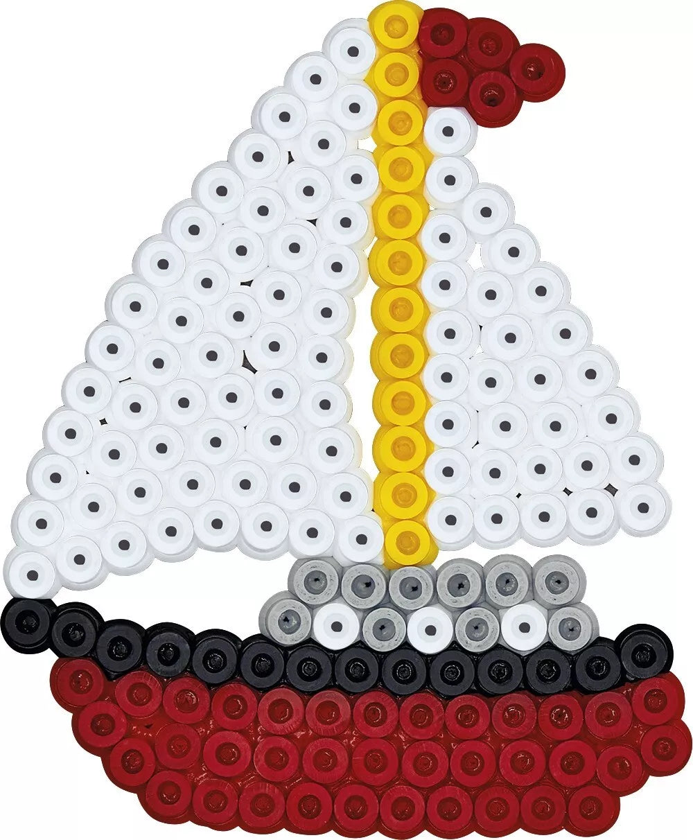 HAMA MIDI karoliukai ir dėliojimo lentelės žaliame kibirėlyje