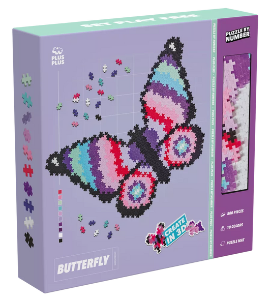 Plus Plus dėlionė pagal skaičius DRUGELIS, 800 det.