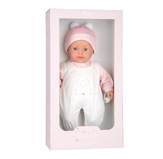 Arias kūdikėlis su garsu, rožiniais rūbeliais, 42 cm