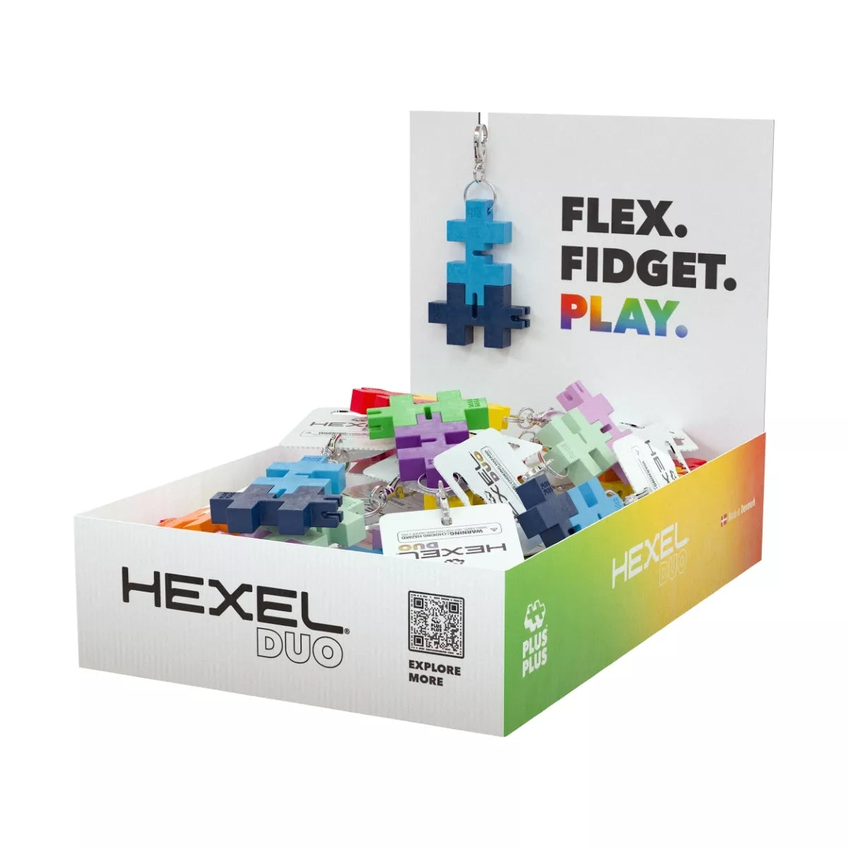 Plus Plus HEXEL DUO raktų pakabukas, šviesiai/tamsiai mėlyna