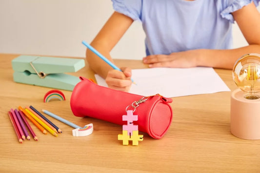 Plus Plus HEXEL DUO raktų pakabukas, pastelinė geltona/rožinė