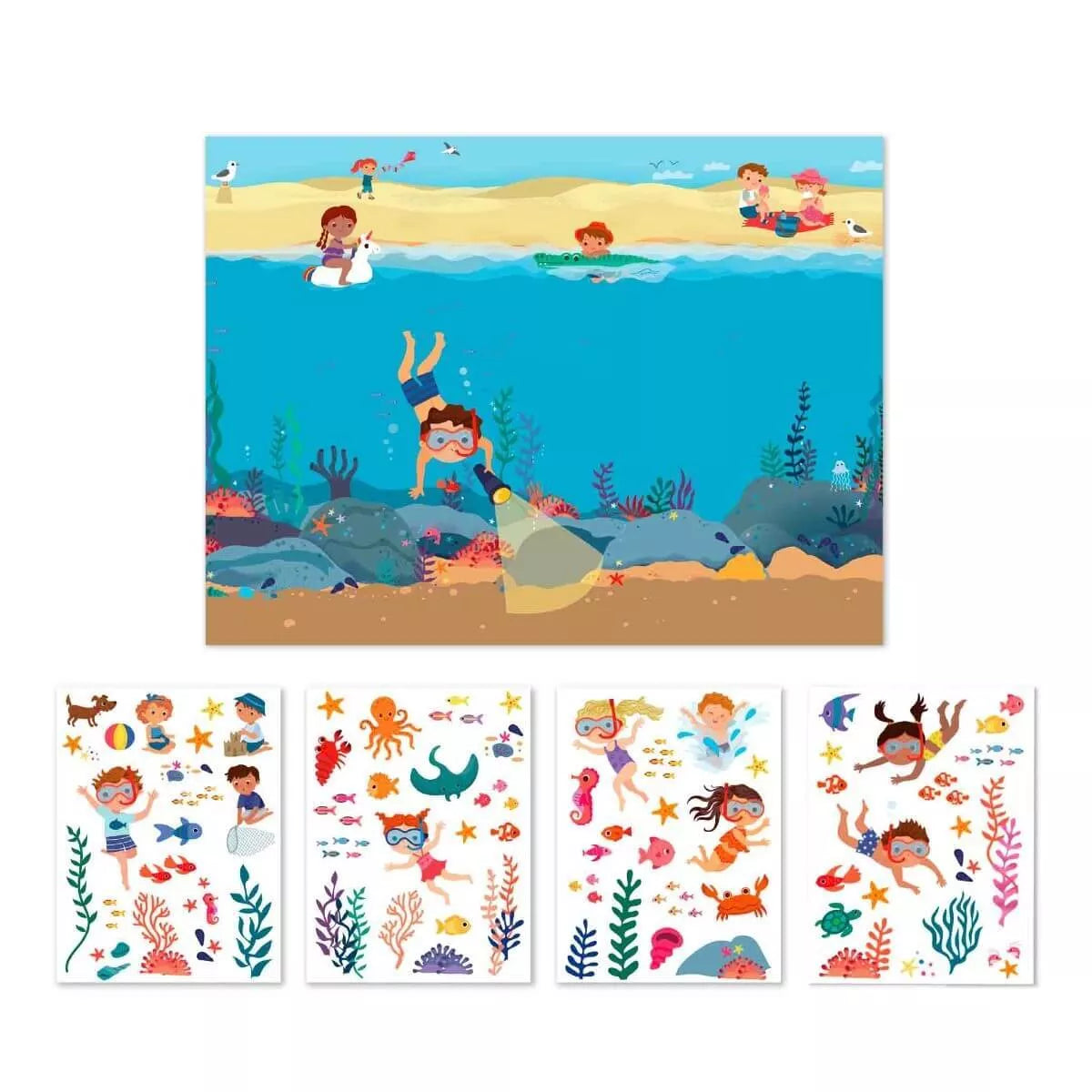 Lipdukų žaidimas su plakatu – Vandenynas