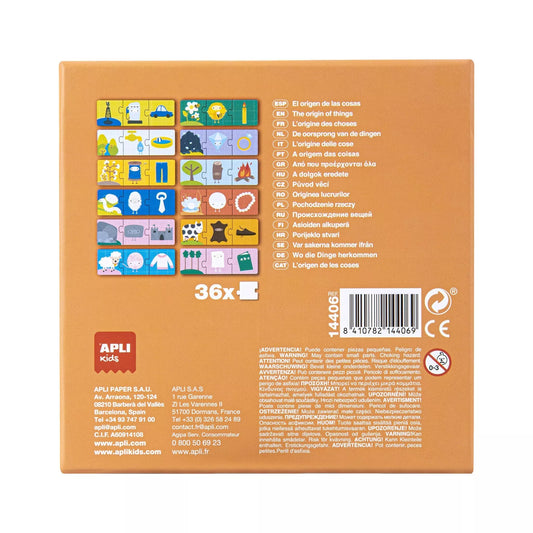 Apli Kids dėlionė „Daiktų kilmė”