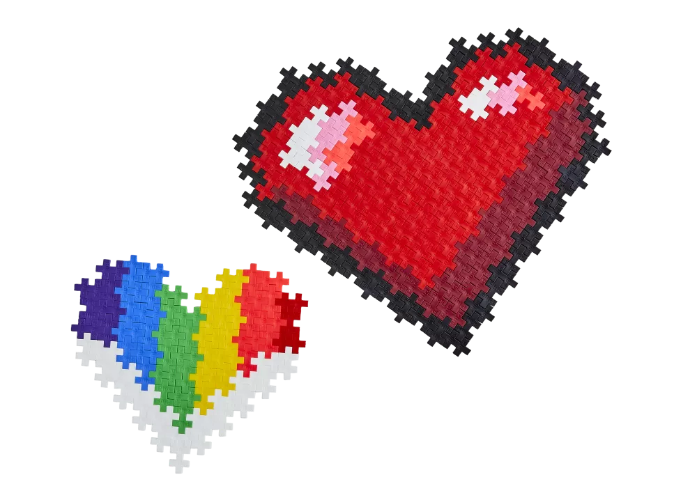 Plus Plus dėlionė pagal skaičius ŠIRDELĖS, 250 det.