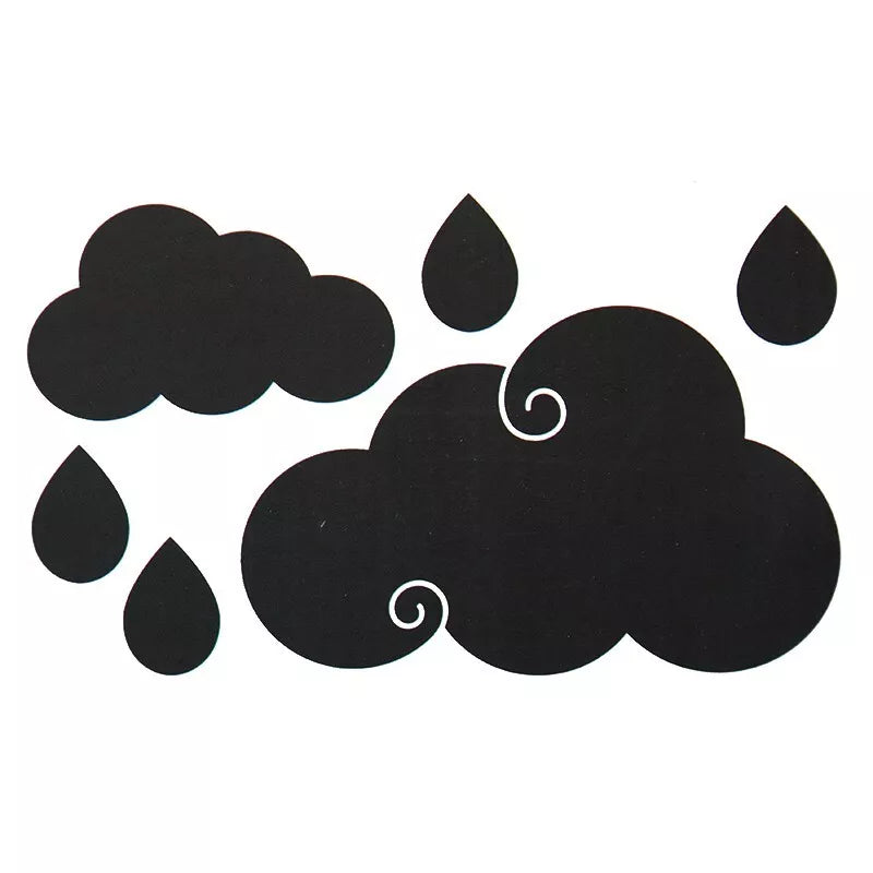 Juoda lipni kreidinė lenta Debesys