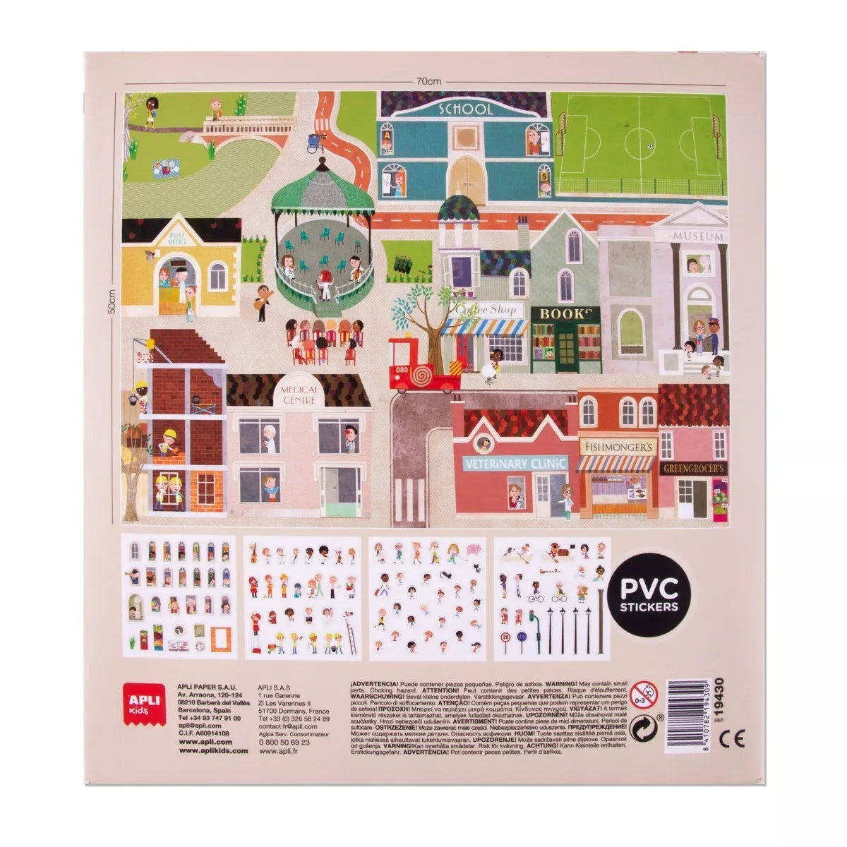 Didelis plakatas su daugkartiniais lipdukais MIESTAS