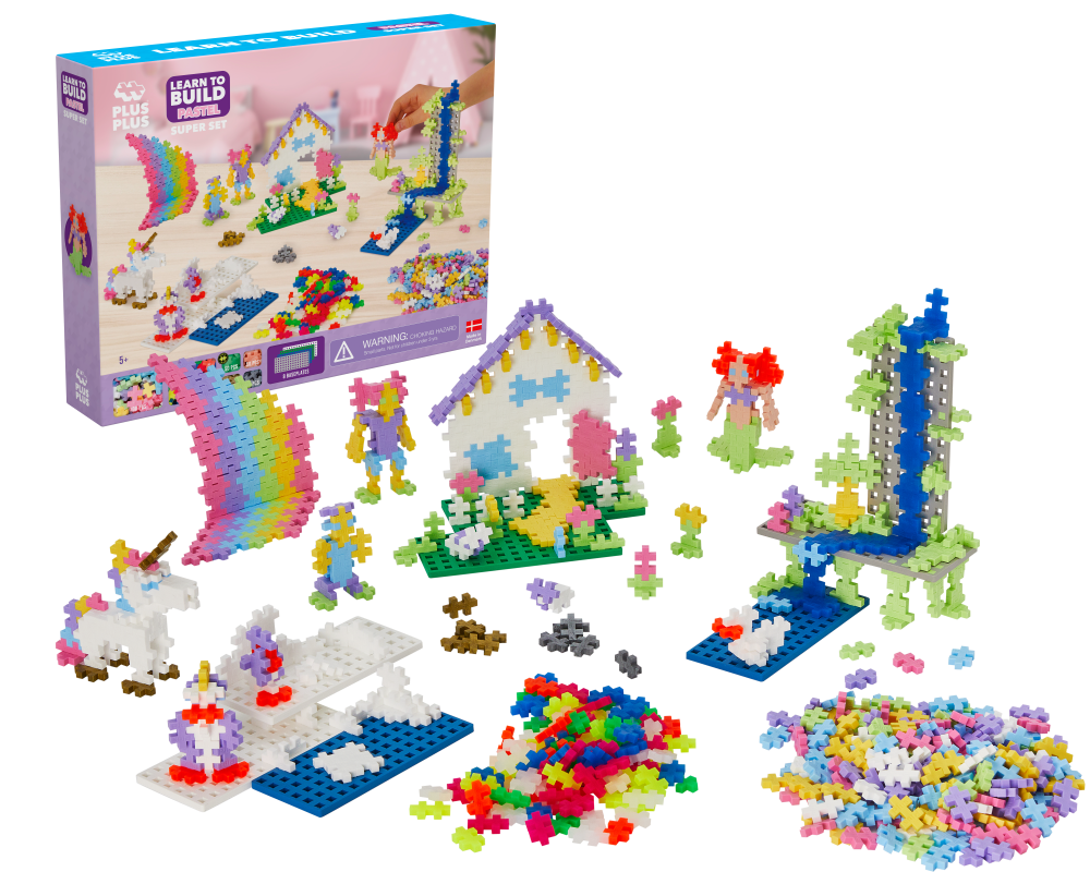 Plus Plus PRADŽIAMOKSLIS, pastelinis, 1200 det.