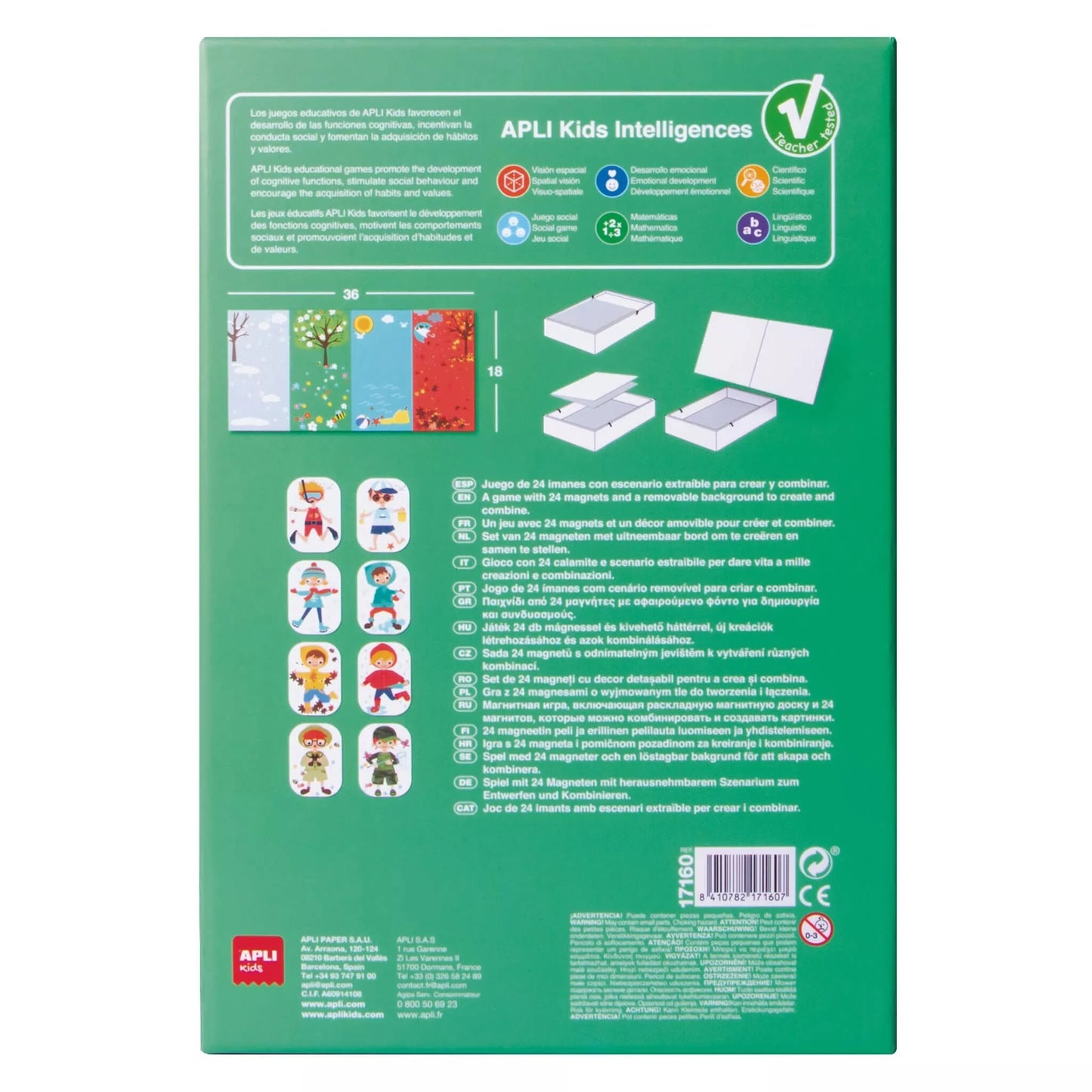 Apli Kids magnetinis žaidimas-dėlionė SEZONAI