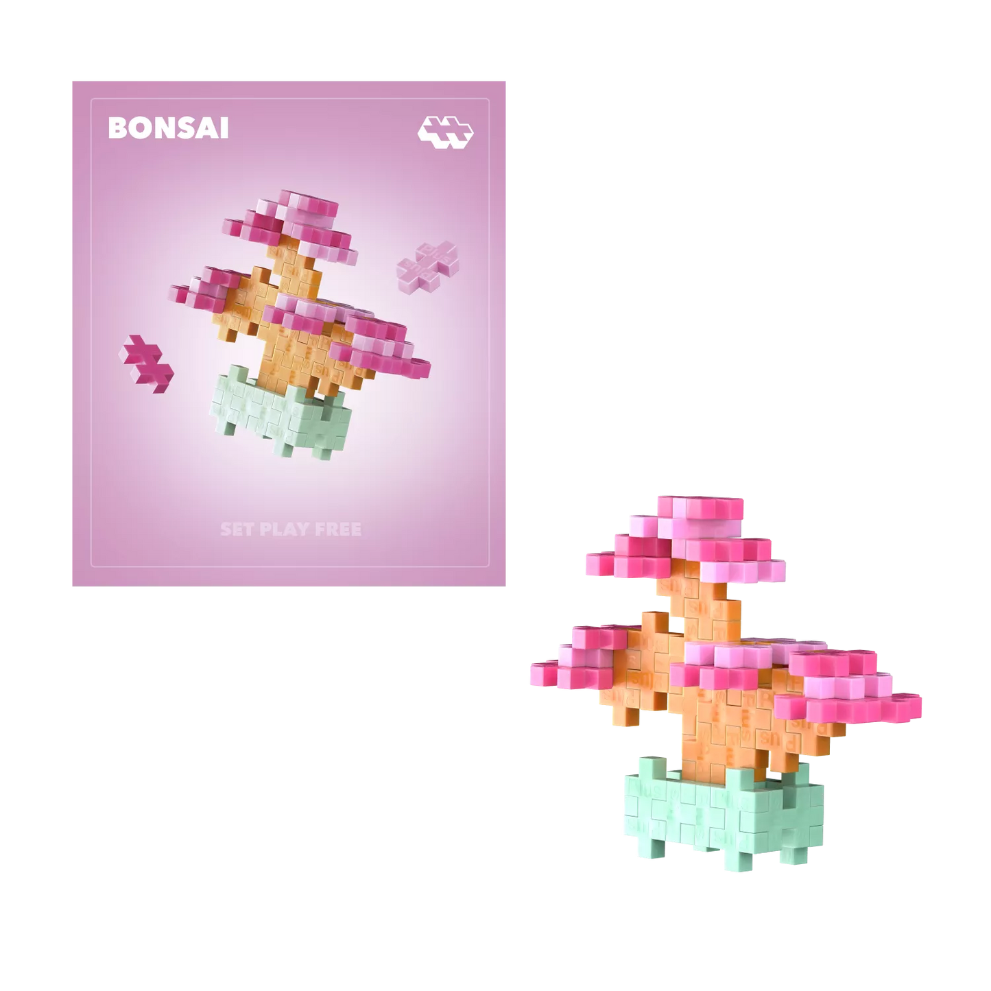 Plus Plus konstruktorius AUGALAI - rožinis bonsas