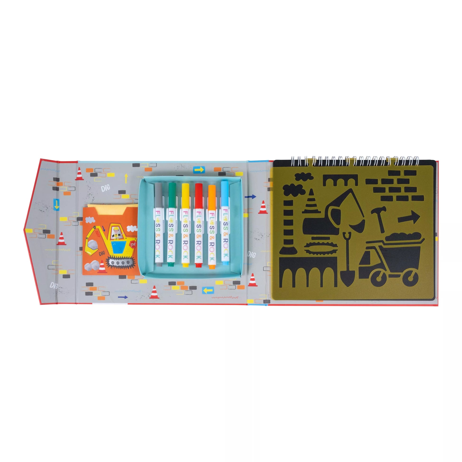 Spalvinimo knyga su nuvalomais markeriais, Mašinos