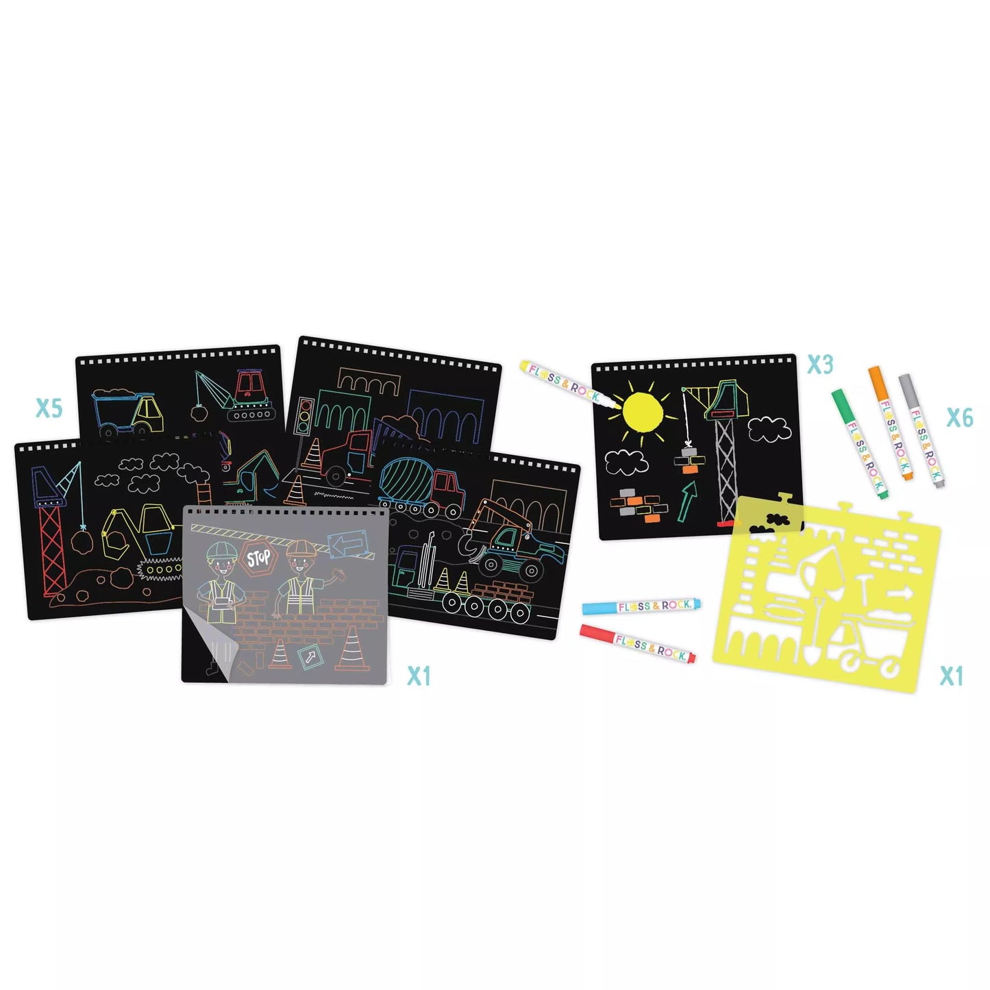 Spalvinimo knyga su nuvalomais markeriais, Mašinos