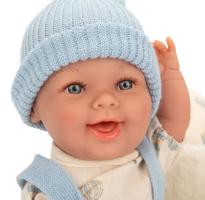 Arias kūdikėlis lėlė baltoje nešyklėje, berniukas, 33 cm