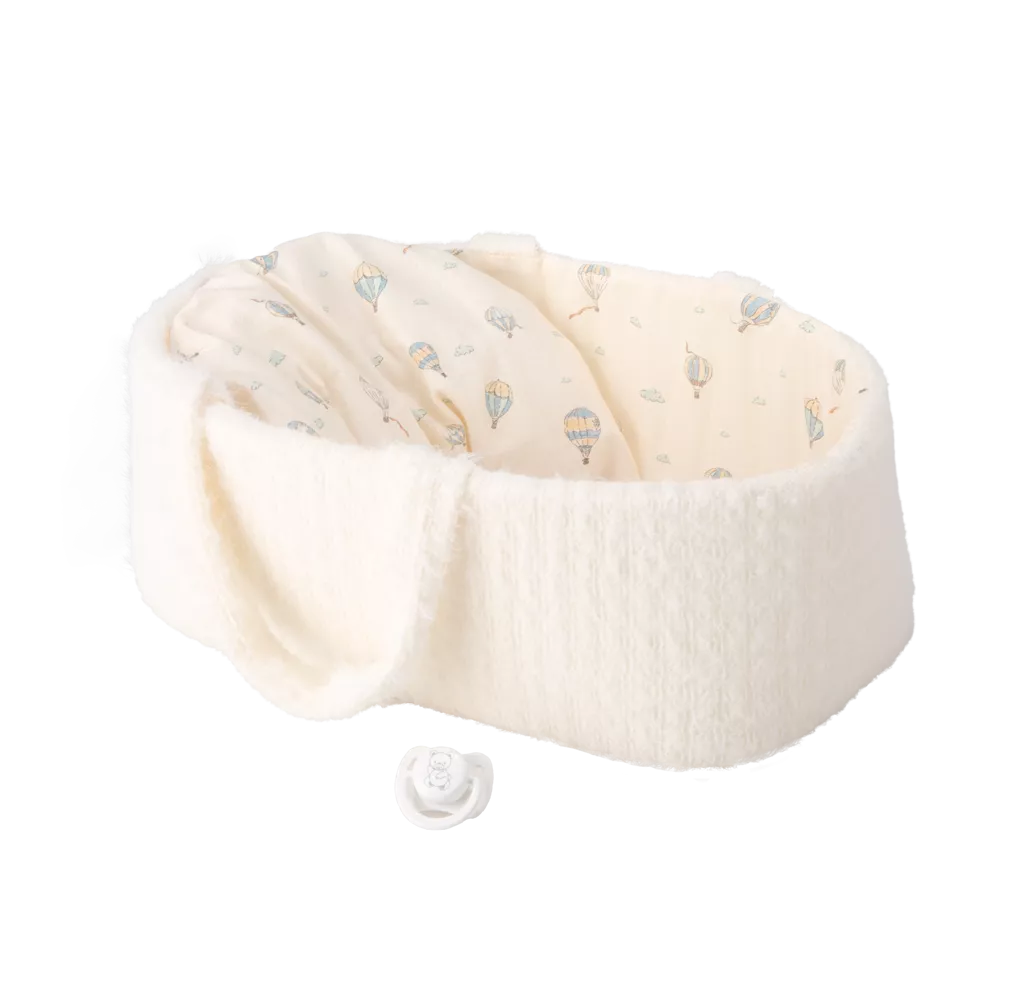 Arias kūdikėlis lėlė baltoje nešyklėje, berniukas, 33 cm