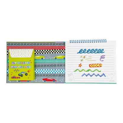 Spalvinimo knygelė su magiškais flomasteriais, Mašinos