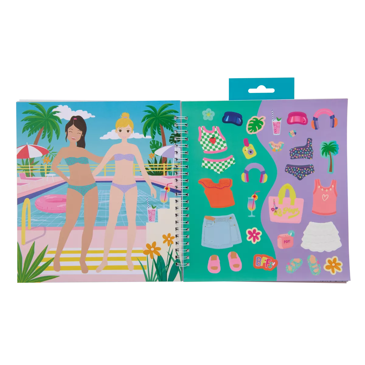Knygelė su 100 lipdukų Dress up, prie baseino