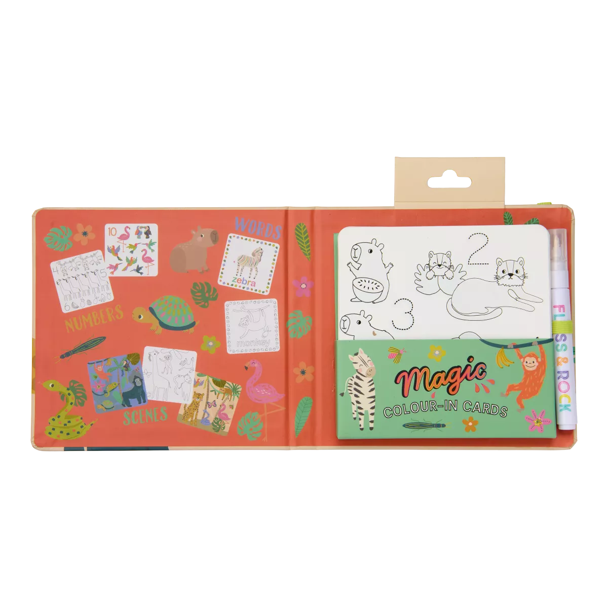 Kortelių rinkinys su vandeniniu markeriu DŽIUNGLĖS