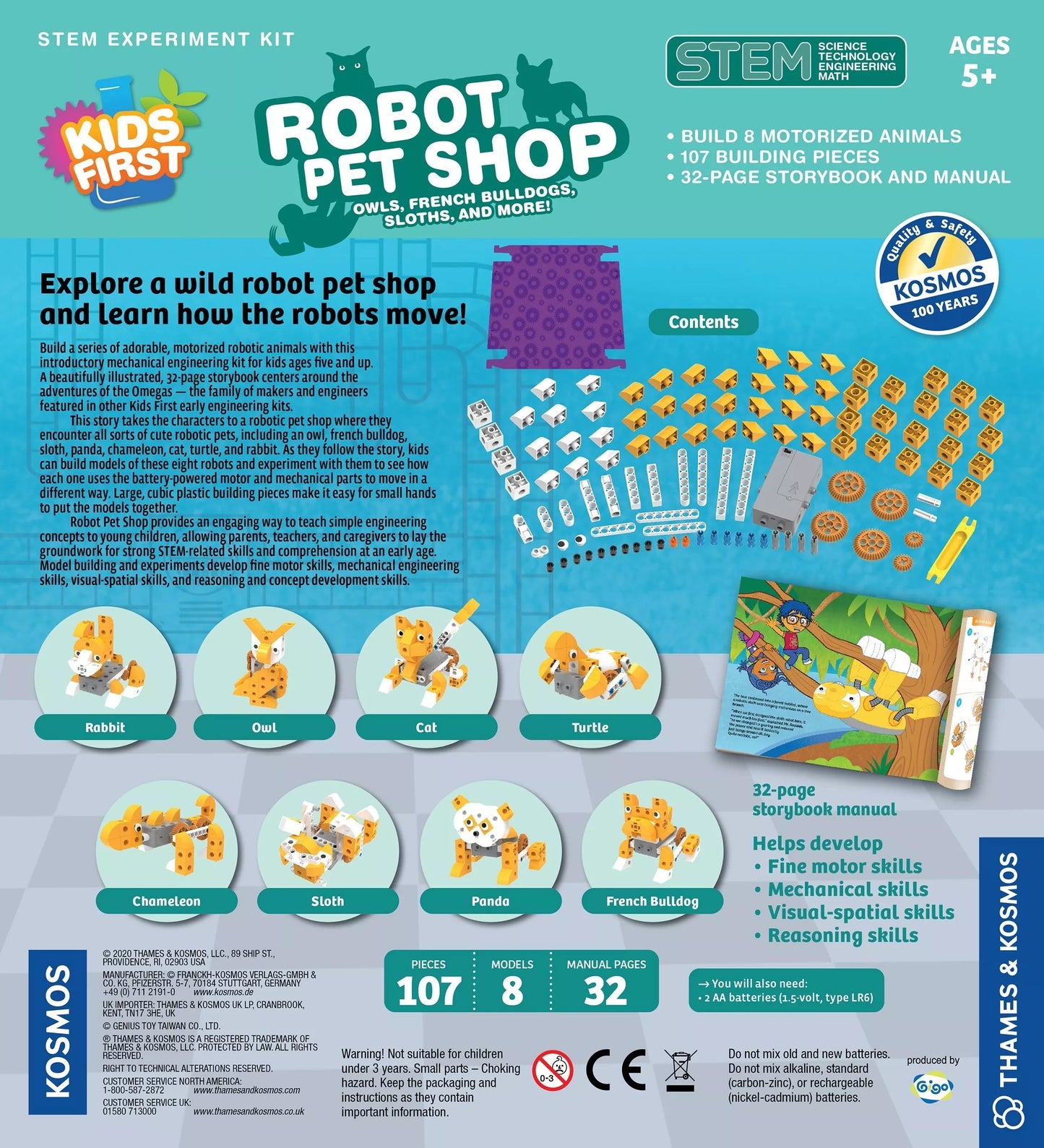 NEŽYMUS PAŽEIDIMAS - KIDS FIRST mokslinis rinkinys Robot Pet Shop