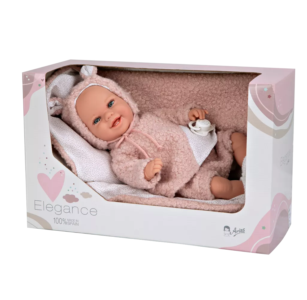 Arias kūdikėlis su rožiniu pleduku, 35 cm