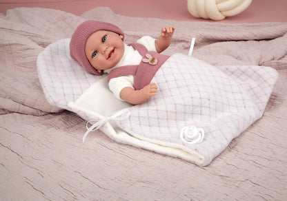 Arias kūdikėlis su rožine mova, 35 cm