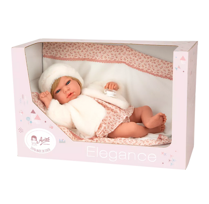 Arias lėlytė kūdikėlis su kailinukais, 40 cm