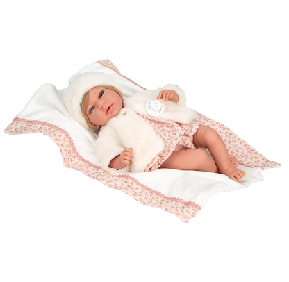 Arias lėlytė kūdikėlis su kailinukais, 40 cm