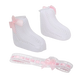 Arias lėlės kūdikio nertų kojinyčių ir lankelio rinkinys, baltas