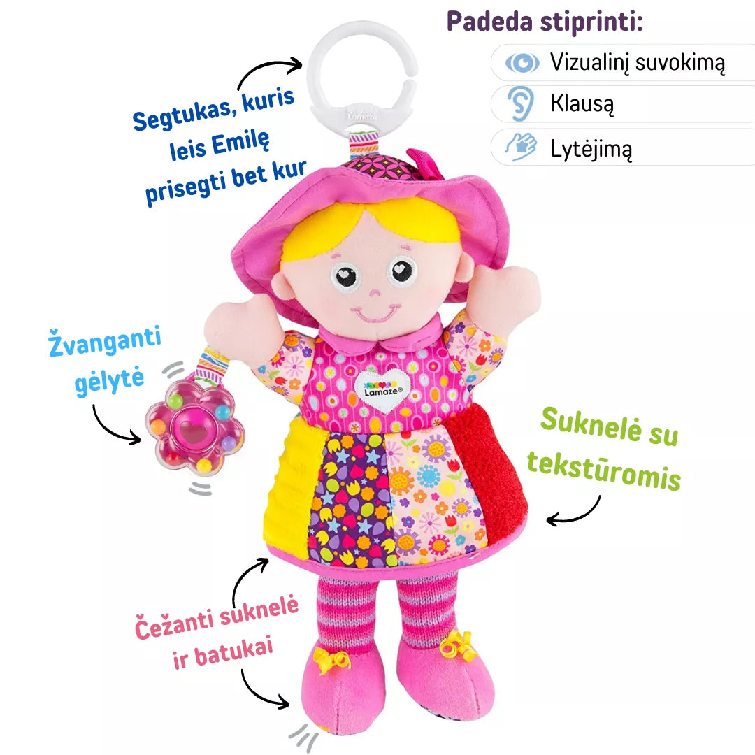 Sensorinis žaislas - lėlė „Mano draugė Emilė“