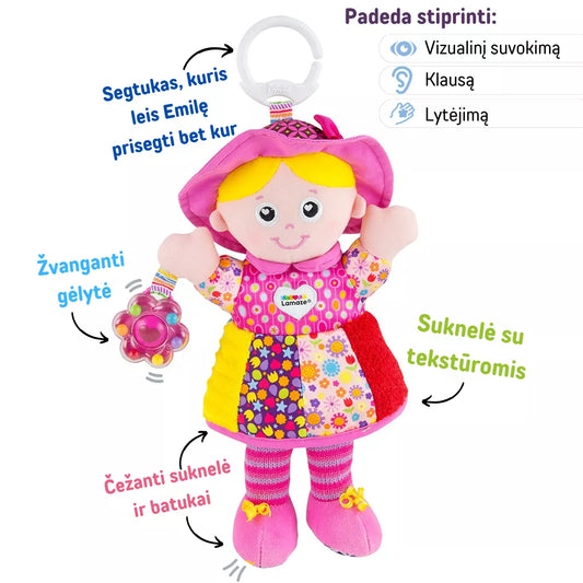 Sensorinis žaislas - lėlė „Mano draugė Emilė“