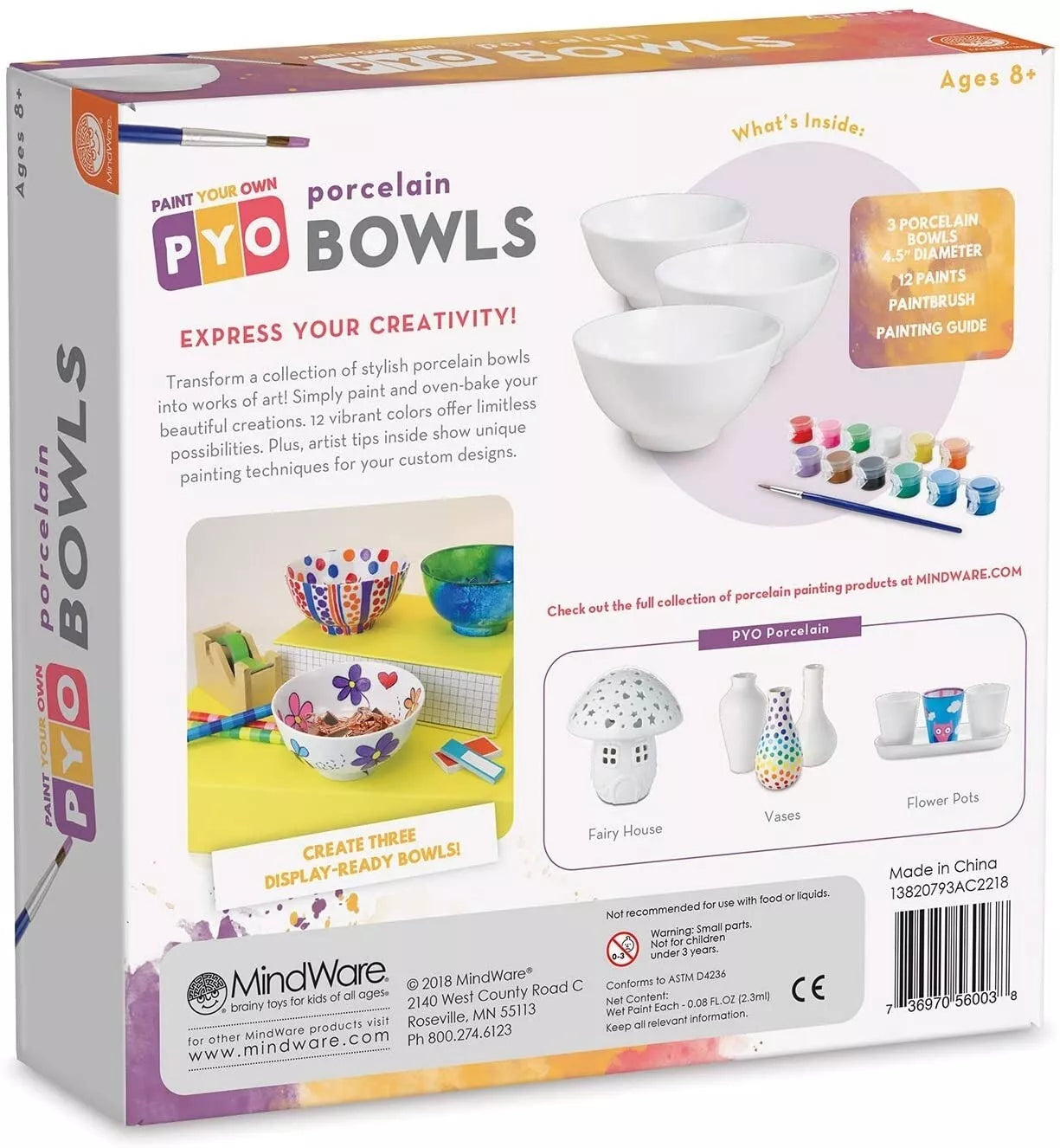 PAŽEISTA PAKUOTĖ: Kūrybinis rinkinys "Paint Your Own Porcelain Bowls"