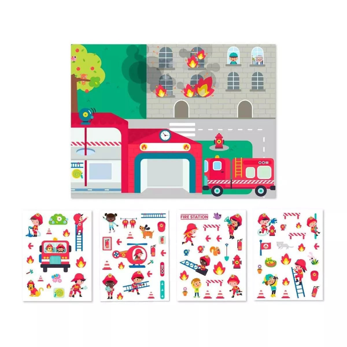 Lipdukų žaidimas su plakatu – Gaisrinė