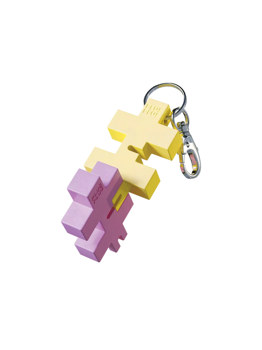 Plus Plus HEXEL DUO raktų pakabukas, pastelinė geltona/rožinė