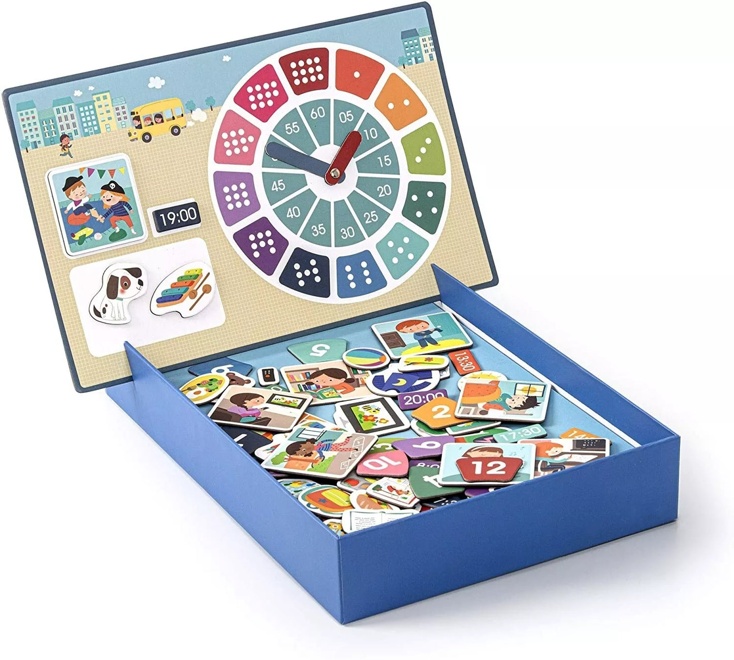 Magnetinis žaidimas-dėlionė „Valandos”