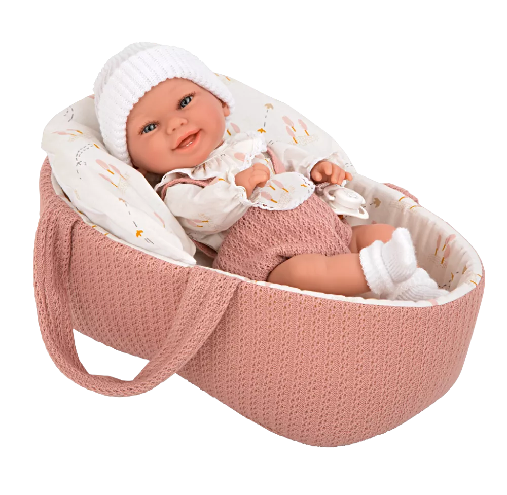 Arias kūdikėlis rausvoje nešyklėje, mergaitė, 33 cm