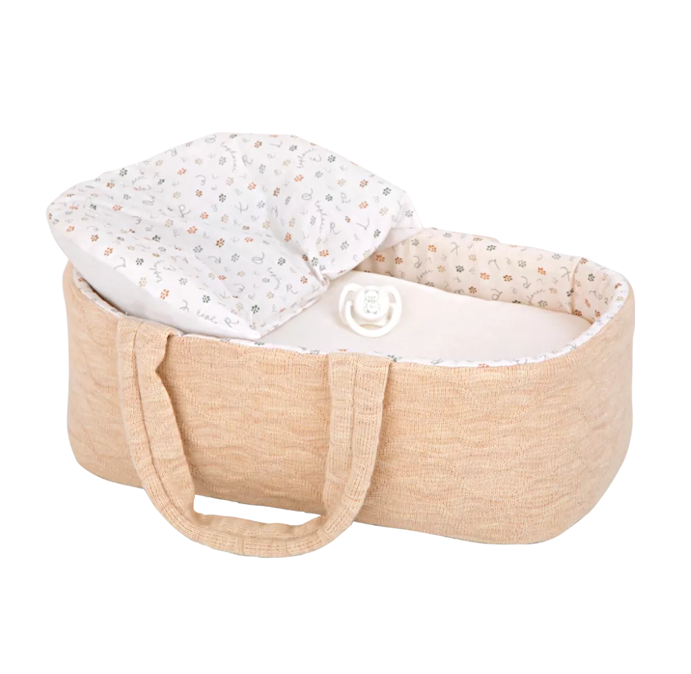 Arias kūdikėlis rusvoje nešyklėje, berniukas, 33 cm