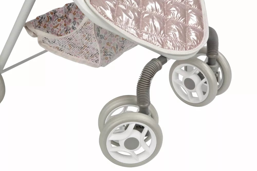 Arias lėlės kūdikio sportinis vežimėlis, blizgantis, 62 cm