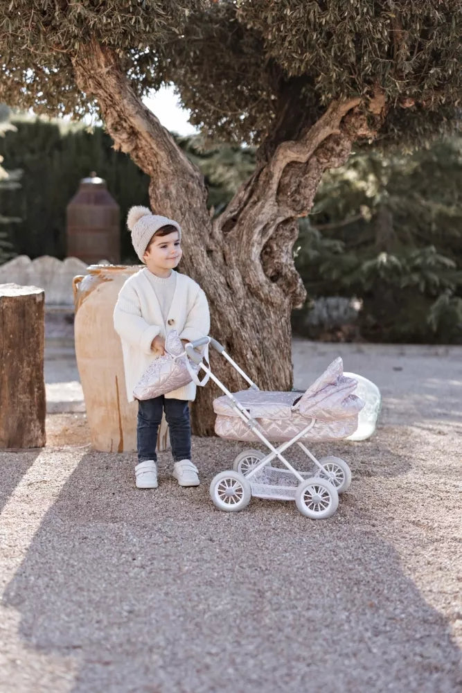 Arias lėlės kūdikio vežimėlis, blizgantis, 55 cm