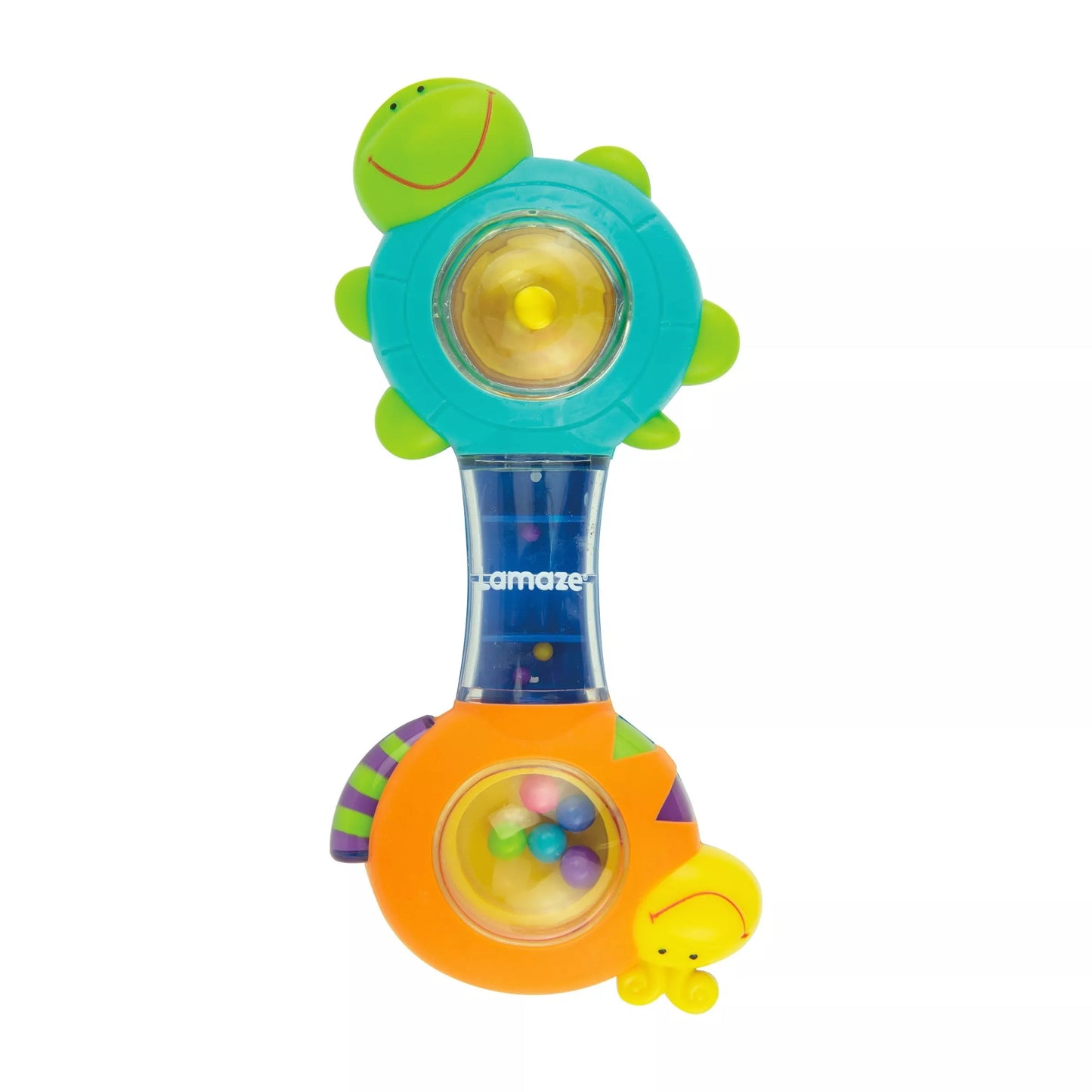 Spalvingas barškutis „Vėžlys ir sraigė“ (mėlynas-oranžinis)