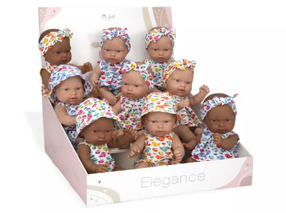 Lėlytės su rūbeliais žuvyčių raštais, 26 cm