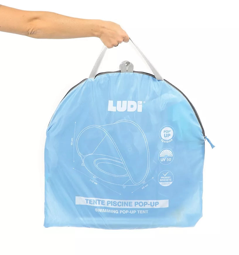 LUDI palapinė-užuovėja-baseinas, mėlynas, 10 mėn.+