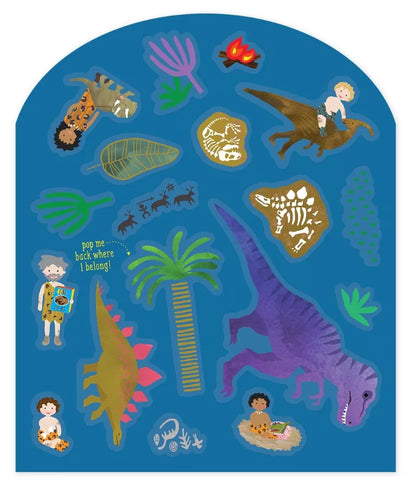 Rinkinys su daugkartiniais lipdukais, Dinozaurai