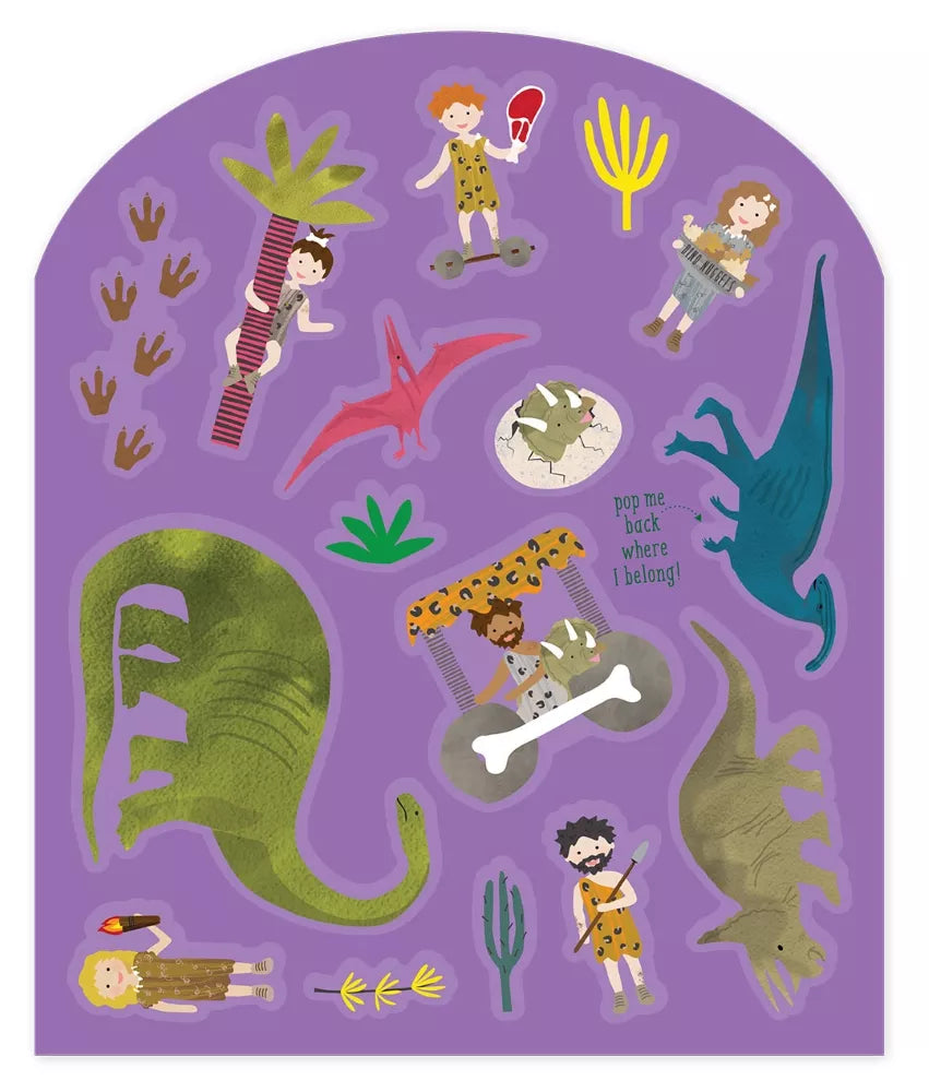 Rinkinys su daugkartiniais lipdukais, Dinozaurai