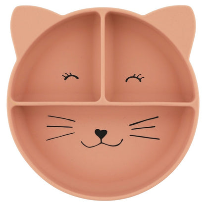 Silicone Divided Suction Plate for Kids - Mrs. Cat