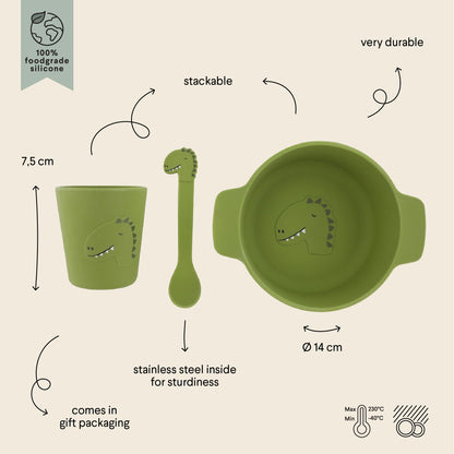 Silicone First Meal Set for Kids - Mr. Dino