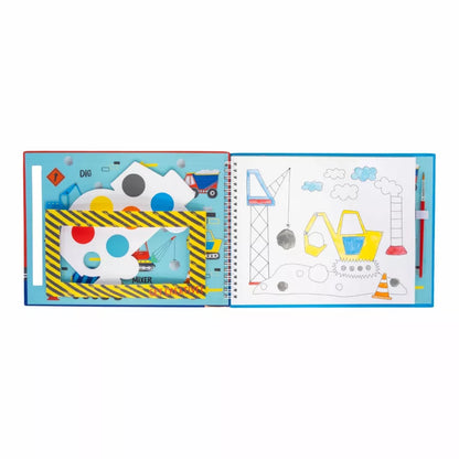 Spalvinimo bloknotas su dažais, Statybos